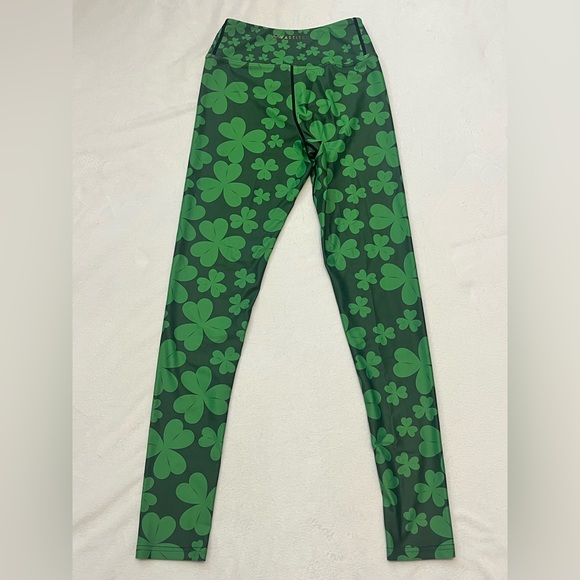 Vastitch Two-Tone Green Clover Women’s Leggings Size Small - Picture 14 of 14